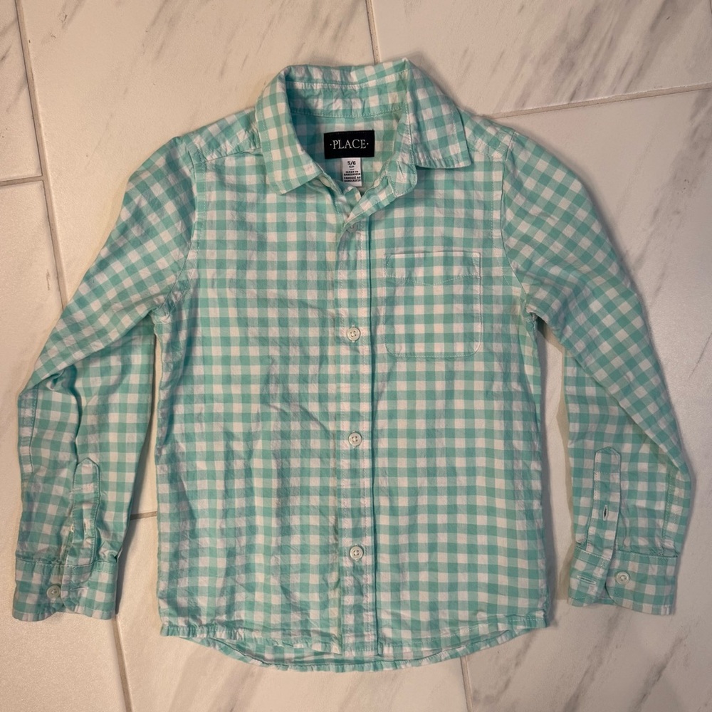 The Children's Place Pastel Checkered Button Down Shirt